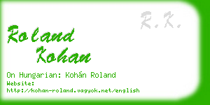 roland kohan business card